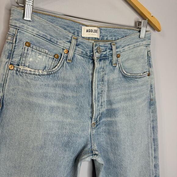 Agolde Jamie High Rise Classic Cropped Jeans Shakedown Light Wash Women's 26 - Picture 10 of 13